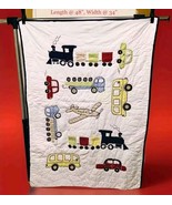 Pottery Barn Kids PBK Plane Train 48&quot;x34&quot; Transportation Comforter Quilt... - $2,822.51 MXN