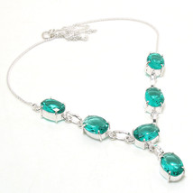 Apatite Quartz Oval Shape Cut Gemstone Handmade Necklace Jewelry 18&quot; SA 2111 - £4.73 GBP