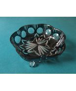 CLEAR TO GREEN BOHEMIAN FOOTED BOWL 3 X 8&quot; - $172.71 CAD