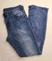 Gap Jeans Womens 31R Blue Stretch Perfect Boot Cut Denim Pants Ladies 34x31 - $15.72