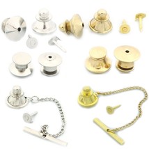 12 Sets Brass Tie Tac Tack Guard Pin 4.5mm Clutch Backs Findings Plated ... - $5.99+