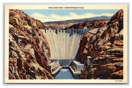 Downstream Face Boulder Hoover Dam Boulder City Nevada NV UNP Linen Postard V4 - $1.93