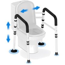 Non-Slip Toilet Assist Rail for Elderly - Supports 300 lbs, Adjustable D... - $98.95