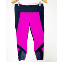 Athleta Womens Colorblock Sonar Mesh 7/8 Leggings Navy Blue Pink Medium - £18.99 GBP