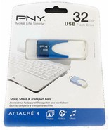 NEW PNY Attache 4 128GB USB 2.0 Flash Drive Blue/White P-FD128ATT4BW-GE ... - £11.95 GBP