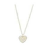 18k Layered Real Gold Filled Necklace With Iced cut Heart pendant 20&quot; - $19.85 CAD