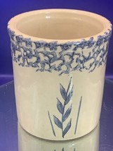 Robinson Ransbottom Pottery 1 Qt  High Jar Wheat Blue Spongeware Roseville USA  - $16.36