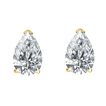 1Ct Pear Simulated Diamond Solitaire Basket Earrings Stud 14K Yellow Gold Plated - £25.72 GBP