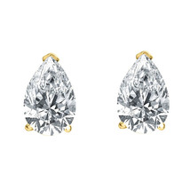 1Ct Pear Simulated Diamond Solitaire Basket Earrings Stud 14K Yellow Gold Plated - £24.76 GBP