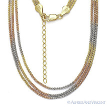 Roc Sparkle Link 925 Sterling Silver 3-Tone 14k Gold-Plated Multi-Chain Necklace - £63.02 GBP