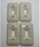 Vintage White 4 Porcelain Light Switch Covers Plate by P.P. Inc. #8378 USA - £14.54 GBP