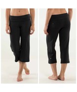 Lululemon Dharana Wide Leg Roll Waist Crop Pants Black - $771.72 MXN