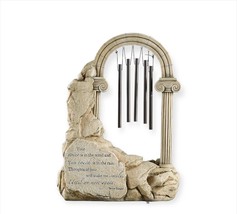 Memorial Wind Chimes Inspirational Sentiment 14&quot; High Arched Column Freestanding - £35.60 GBP
