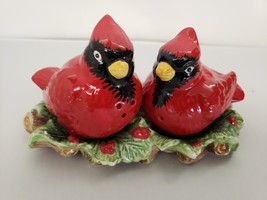 Cardinal Salt &amp; Pepper Shakers Christmas In The Woods In Box Gently Preowned - £12.43 GBP