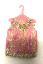1970 Vintage Topper DAWN Original Pink Shimmering Dress &amp; Hanger - £11.68 GBP