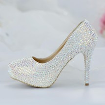 BaoYaFang New Bling crystal women wedding shoes fashion Rhinestone party dress s - £95.06 GBP