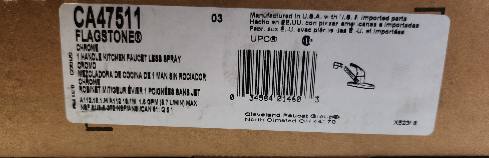 Moen Cleveland Faucets CA47511 Flagstone Single-Handle Kitchen Faucet - ... - $58.90