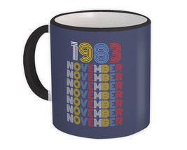 1983 November Colorful Retro Birthday : Gift Mug Age Month Year Born - £12.53 GBP