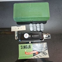 Singer Buttonholer 160506 Attachments with 4 Templates Manual Green Case 1948 - $22.06