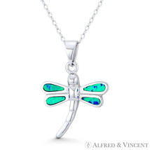 Dragonfly Insect Animal Charm Blue Opal 29x21mm Pendant in .925 Sterling Silver - $24.50+