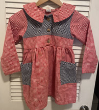 buster brown girls red and blue plaid dress size 6X - £12.46 GBP