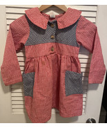 buster brown girls red and blue plaid dress size 6X - $21.66 CAD