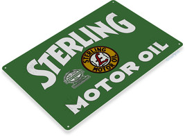 Sterling Motor Oil Logo Gas Station Garage Retro Vintage Decor Metal Tin... - $17.99