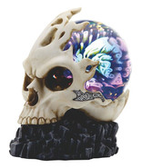Skull 44120 Swirling LED Glass Globe Holder Resin 6.75&quot; H - £30.82 GBP