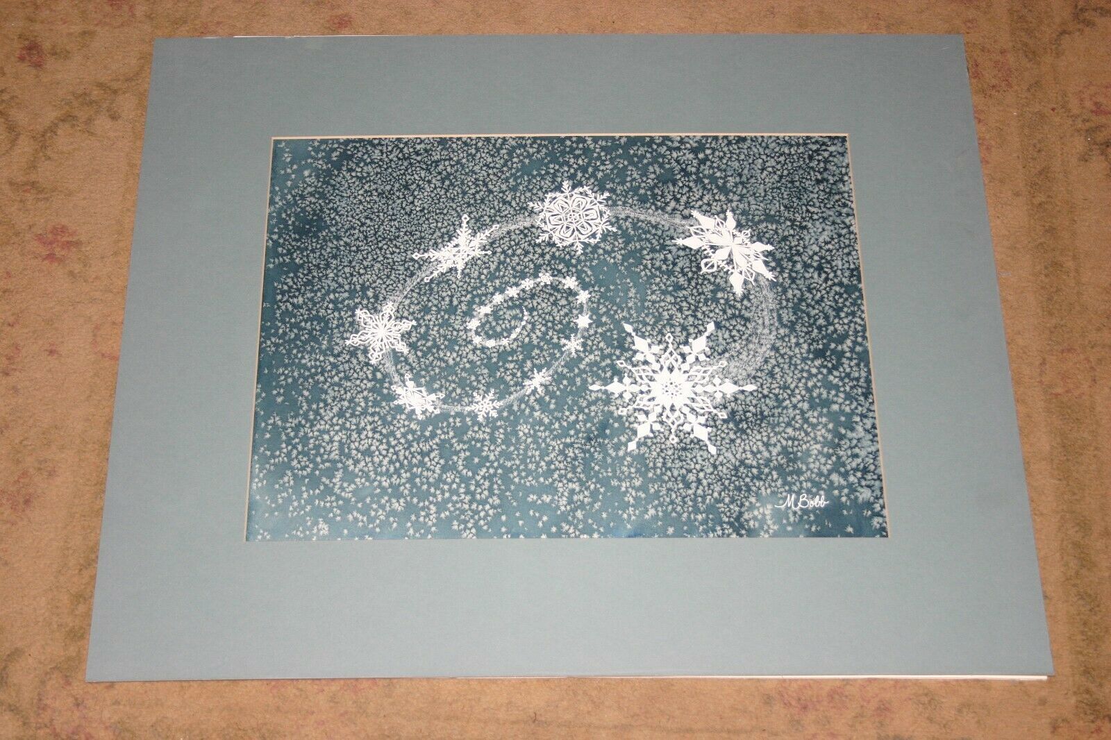 Primary image for VTG ACRYLIC PAINTING SNOWFLAKE LIFE CYCLE YOU ARE ONE OF A KIND MARGARET BOBB OA
