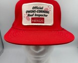 Vtg Owens Corning Trucker Hat Patch Official Roof Inspector Red Mesh Large - $19.34