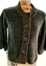 Women’s August Silk Gray Small Cardigan Button Acrylic Poly Nylon Bell SKU048-30 - £4.58 GBP