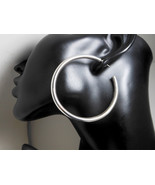 Chunky Opened Hoop Earrings, 925 Sterling Silver, Handmade Circle Earrin... - €69,47 EUR