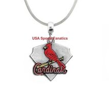 St. Louis Cardinals Team Logo Diamond Pendant Necklace on a .925 SS Snak... - $9.85