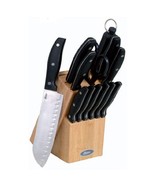 Oster Granger 14 Piece Stainless Steel Cutlery Set with Black Handles an... - £71.86 GBP