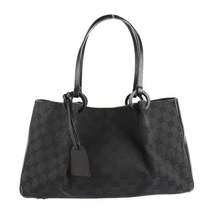 Gucci Handbag GG Canvas Leather Black Tote Bag - £2,473.07 GBP