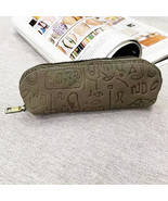 All-Leather Storage Bag Pencil Case Crazy Horse Leather Embossed Retro A... - £5.53 GBP