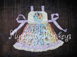 NEW Boutique Bluey Girls Sleeveless Ruffle Twirl Dress - £4.78 GBP+