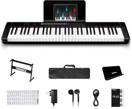 Terence Keyboard Piano With 61 Semi-Weighted Keys Lcd Display &amp; 1800Mah Battery - £132.19 GBP