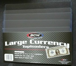 5 Loose BCW Large Dollar Bill Currency Toploaders Money Sleeve Protector - $5.49