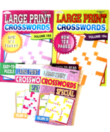 NEW Lot 4 Large Print Crosswords Puzzles by Kappa, 43-108 Puzzles EACH - £12.50 GBP