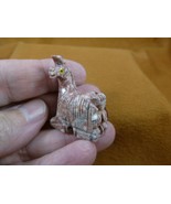 Y-LLA-SI-33) baby red LLAMA carving SOAPSTONE stone PERU FIGURINE I love... - $8.59