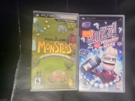 Lot Of 2 :Pixel Junk Monsters Deluxe +Buzz! Master Quiz Playstation Psp - $9.89