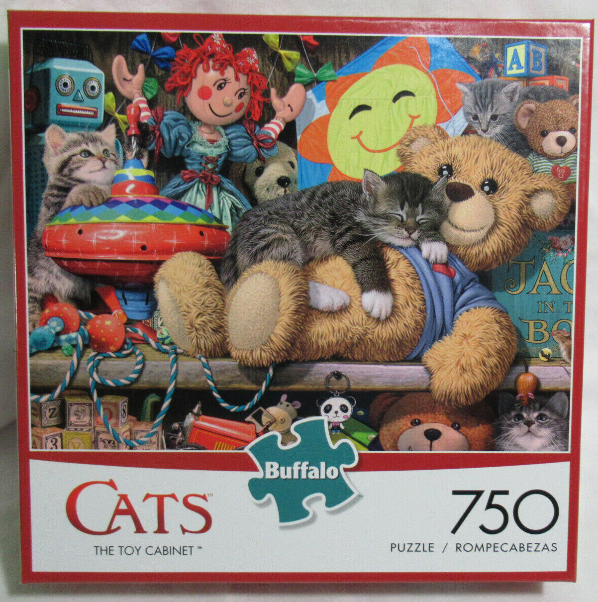 Primary image for Buffalo 750 Piece Puzzle CATS THE TOY CABINET tabbies looking for mischief
