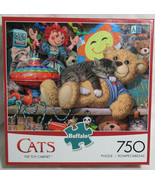 Buffalo 750 Piece Puzzle CATS THE TOY CABINET tabbies looking for mischief - £28.43 GBP