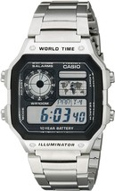 Casio AE1200WHD-1A Men Digital Dial Wristwatch - Silver - £38.21 GBP