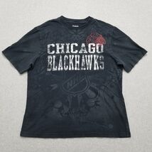 Chicago Blackhawks Shirt Mens Large NHL Short Sleeve Reebok All Over Print - €15,24 EUR