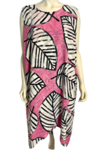 Nic+Zoe White, Black, Pink Floral Sleeveless Scoop Neck Midi Dress Size 3X - $28.49