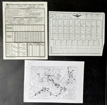 American Airlines Pilot Airep Form International Document Folder Weather Map Vtg - £15.81 GBP