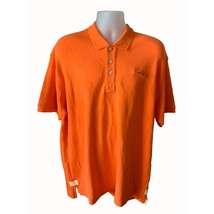 Orvis Mens Polo Shirt Solid Orange Size XL Cotton Short Sleeve Classic Top - $28.77