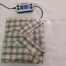 Arturo Calle Men's Cotton Green & Beige Plaid Short Sleeve Button Up Shirt Sz XL image 7